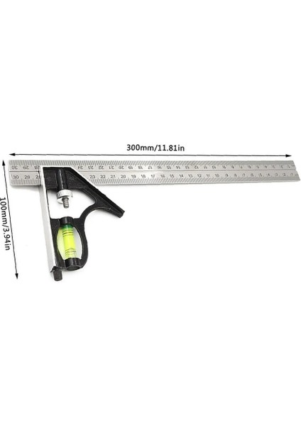 Açı Kare Ölçme Alet Takımı Hassas Paslanmaz Çelik Alüminyum Dayanıklı Ayarlanabilir Kombinasyon Su Terazisi 12 "300MM (Yurt Dışından) fırsatları
