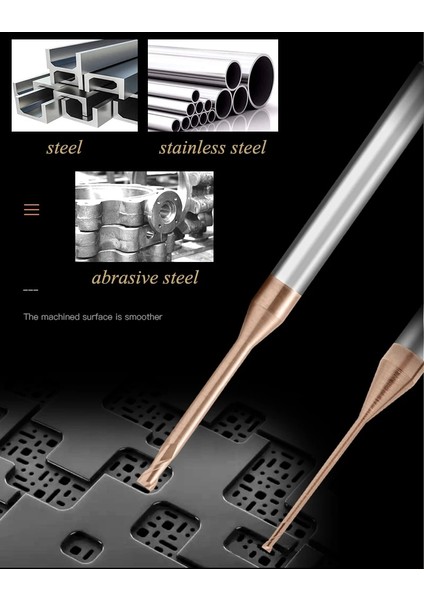 D2.5-L10.0-H04 HRC55 4 Flüt Seno HRC55 Uzun Boyunlu Düz Karbür Uçlu Freze 4 Flüt Freze Cnc Routerbits Uzun Flüt Parmak Frezeler 1mm 1.5mm 2mm 2.5mm 3.0mm (Yurt Dışından) fırsatları