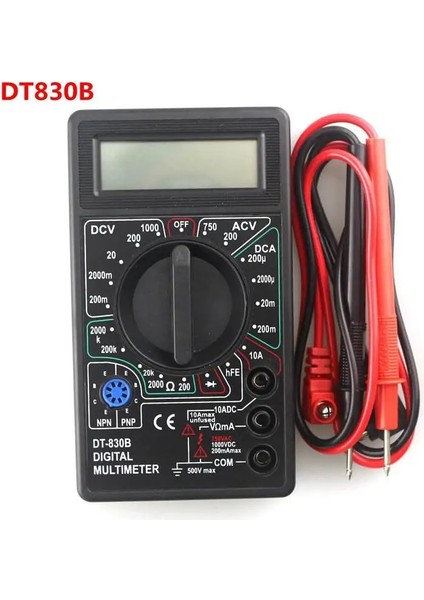 10A Tel 72 cm DT830B LCD Ekran Dijital Multimetre Voltmetre Ampermetre Ohmmetre DC10V ~ 1000V 10A 750V Test Cihazı Testi (Yurt Dışından)