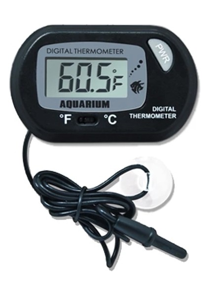 Siyah C/f Dijital Termometre Akvaryum Balık Tankı Yüzme Havuzu Banyo Sıcaklık Sensörü Ölçer Sıcaklık Monitör Dedektörü Emme ile (Yurt Dışından)