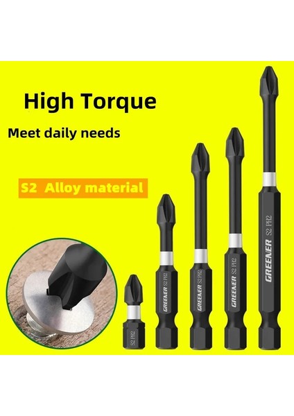5 Adet 50MM Güçlü Manyetik Toplu Kafa El Elektrikli Matkap Darbe Çapraz Yüksek Sertlik Tornavida Seti Endüstriyel Sınıf 25 50 65 70 90 150MM (Yurt Dışından)