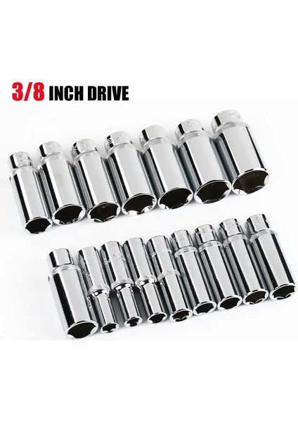 7mm 3/8 "sürücü 63MM Hex Derin Soket Anahtarı Kafası Crv Alaşımlı Anti-Pas 6 Nokta Lokma Seti Tork Anahtarı Cırcır Lokma Anahtar (Yurt Dışından)