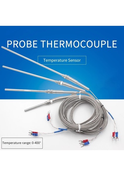 Tel 5m K Tipi Termokupl Paslanmaz Çelik Prob Termokupl 100MM 1m 2m 3m 4m Kablo Uzunluğu, Termokupl 0 ~ 400C Sıcaklık Sensörü (Yurt Dışından) fırsatları