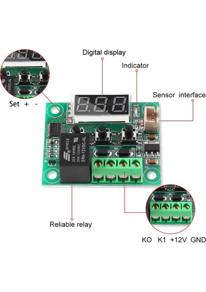 Case W1209 -50-100C Dc 12V Dijital Sıcaklık Kontrol Termostatı Sıcaklık Kontrol Termostatı Anahtar Plakası W1209 Kasa (Yurt Dışından) modelleri