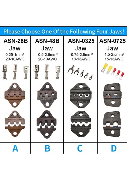 Birini Seçin Çene Adaptörü Sn Sıkma Pensesi Çeneler Fiş Borusu Dupont Yalıtımlı Yalıtımsız Terminaller 28B SN-48B Çene Adaptörü Sıkma Aleti Değiştirilebilir Kalıplar (Yurt Dışından)