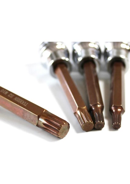 M8 1 Adet 1/2" Sürücü Ekstra Uzun 100MM Spline 12 Noktalı Bit Soketi M5 M6 M8 M10 M12 M14 (Yurt Dışından)