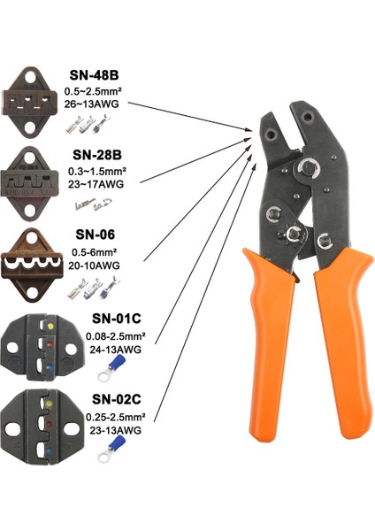 SN-06WF Sıkma Pensesi Çenesi (Çene Genişliği 6 Mm/pense 190 Mm) Tab 2.8 4.8 6.3/c3 Xh2.54 3.96 2510 Için Fiş Yayı SN-48B SN-28B Sn-2 (Yurt Dışından) modelleri