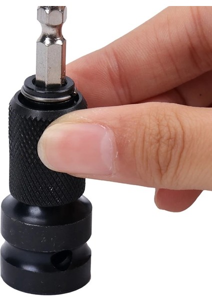 Siyah 1 Adet Anahtarı Soket Adaptörü 1/2 "kare 1/4" Altıgen Cırcır Lokma Ingiliz Anahtarı Takımı Sürücü Dönüştürücü Darbe Aracı (Yurt Dışından)