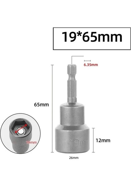 19MM Darbe Soket Manyetik Somun Tornavida Güç Somun Sürücü Matkap Ucu Seti 1/4 "hex Soket Adaptörü Cıvata Sürücüleri Tamir Aracı Kiti (Yurt Dışından)