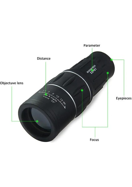 Siyah 16X52 Hd Kapsam Çift Odaklı Monoküler Teleskop Avcılık Spotting Yükseltme El Dürbün 66 M/8000 M Turizm Açık Spor Için (Yurt Dışından) fırsatları