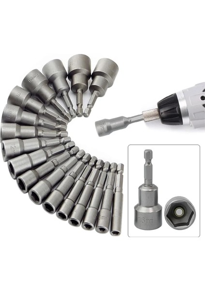 12MM 6-19MM 1/4″ Altıgen Soket Kol Nozulları Somun Sürücü Tornavida Seti Elektrikli Matkaplar Için Matkap Ucu Adaptörü Darbeli Sürücüler Soket Seti (Yurt Dışından)