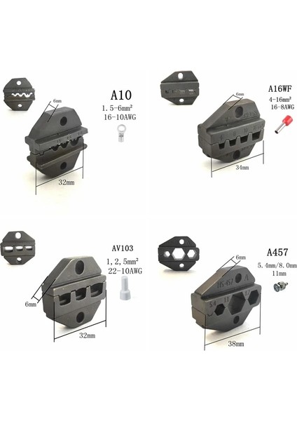 AV101 Kalıp Setleri FSE/HS-A03B/A03C/AV10A/AV101/A10/A16WF/AV103 Sıkma Pensesi Çeneleri Makine Modülleri Fiş Yayı Sıkma Kapağı Terminalleri (Yurt Dışından)