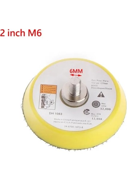 2 Inç(M6) En Yeni En Kaliteli 2021ER Matkap Ataşmanlı Dayanıklı Zımparalama Kanca Döngü Pedi Parlatma Destek Diski 2" 3" 5" 6m (Yurt Dışından)