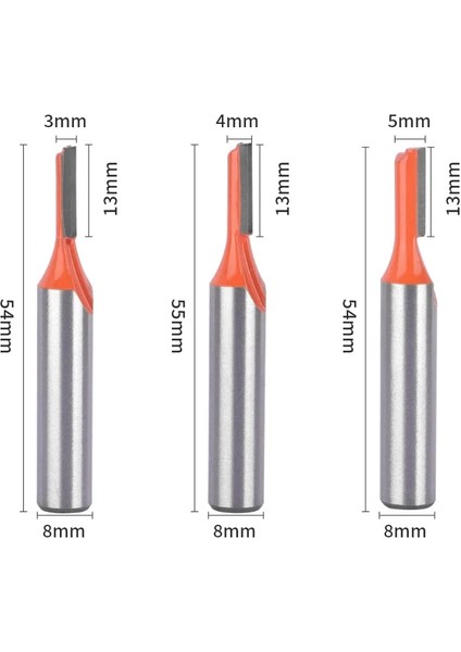8X4X13 Yusun 8 mm Shank Düz Bit Yönlendirici Bit Ağaç Işleme Freze Kesicisi Ahşap Bit Yüz Değirmeni Karbür Kesici Uç Freze (Yurt Dışından)