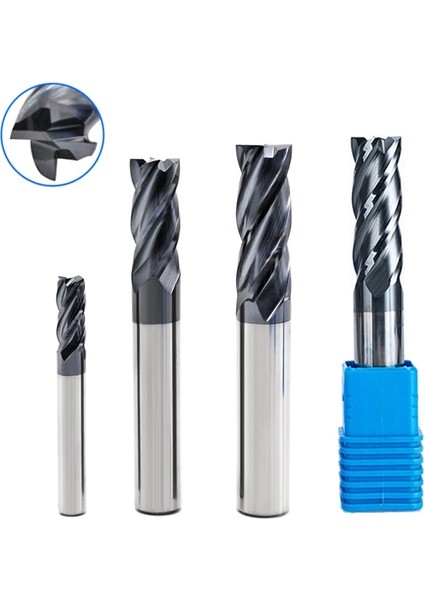4x2.5 HRC45 Karbür Freze Uçları Tungsten Çelik Uçlu Değirmen 4 Flüt Cnc Freze Aracı Tungsten Kobalt Alaşımlı Düz Uçlu Freze Kesici (Yurt Dışından)