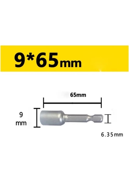 9mm Güçlü Manyetizma Hex Bit Socke 1/4" Hex Shank Darbe Soket Somun Tornavida Elektrikli Matkaplar Için Darbeli Sürücüler Soket Seti Araçları (Yurt Dışından)