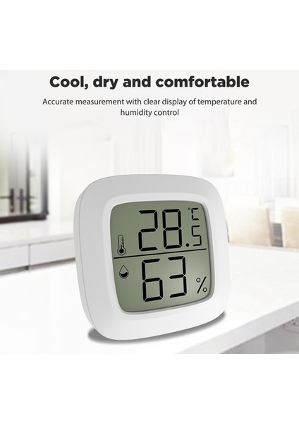 Beyaz Mini LCD Dijital Termo-Higrometre Sıcaklık Ölçüm Aletleri Manyetik Emme ile Sıcaklık ve Nem Ölçer (Yurt Dışından) indirimleri
