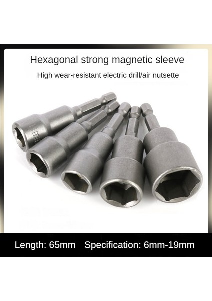 BS13-7MM 1 Adet 6MM-19MM Darbe Soket Manyetik Somun Tornavida 1/4 Altıgen Anahtar Seti Elektrikli Matkaplar Için Matkap Ucu Adaptörü Darbeli Sürücüler Soket Seti (Yurt Dışından)