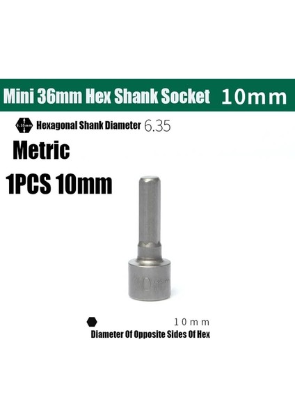 1 Adet 10MM 4MM-13MM 5/32-1/2 36MM Mini Darbe Altıgen Soket Hex Shank Vida Somun Anahtarı Metrik Inç Elektrikli Tornavida Matkap Ucu Adaptör Aracı (Yurt Dışından)