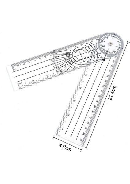 Beyaz 0-360 Derece Gonyometre Açısı Tıbbi Omurga Açısı Cetvel Açı Inklinometre Cetvel Iletki Açı Bulucu Ölçme Aracı (Yurt Dışından)
