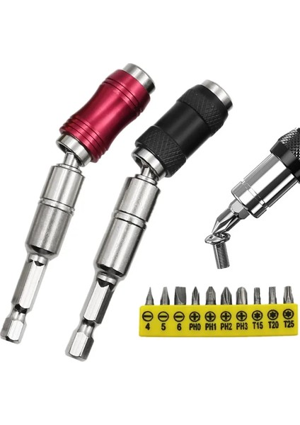 Black-1pc 1/4 "hex Manyetik Döner Matkap Ucu Tutucu Hızlı Değişim Tahrik Kılavuzu Matkap Dar Alanlar Için Döner Uç Tutucu Manyetik Uç Ucu (Yurt Dışından) fiyatları