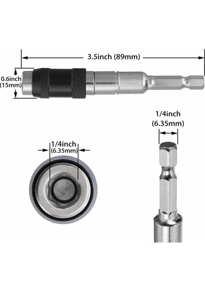 Black-1pc 1/4 "hex Manyetik Döner Matkap Ucu Tutucu Hızlı Değişim Tahrik Kılavuzu Matkap Dar Alanlar Için Döner Uç Tutucu Manyetik Uç Ucu (Yurt Dışından) modelleri