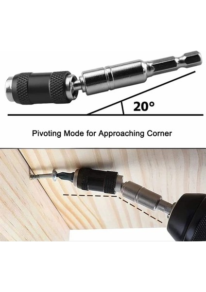 Black-1pc 1/4 "hex Manyetik Döner Matkap Ucu Tutucu Hızlı Değişim Tahrik Kılavuzu Matkap Dar Alanlar Için Döner Uç Tutucu Manyetik Uç Ucu (Yurt Dışından) indirimleri