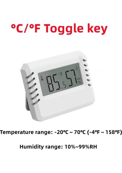 Yeni-C-F-Withe Mini LCD Dijital Termometre Higrometre Sıcaklık Kapalı Uygun Sıcaklık Sensörü Nem Ölçer Ölçer Aletler Kablo (Yurt Dışından)
