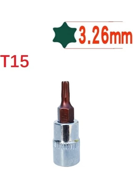 T15 1 Adet Torx Kafa Tornavida Uçları Lokma Seti 1/4 Inç Sürücü Soket El Aletleri T10 T15 T20 T25 T27 T30 T40 Tamir Araçları (Yurt Dışından)