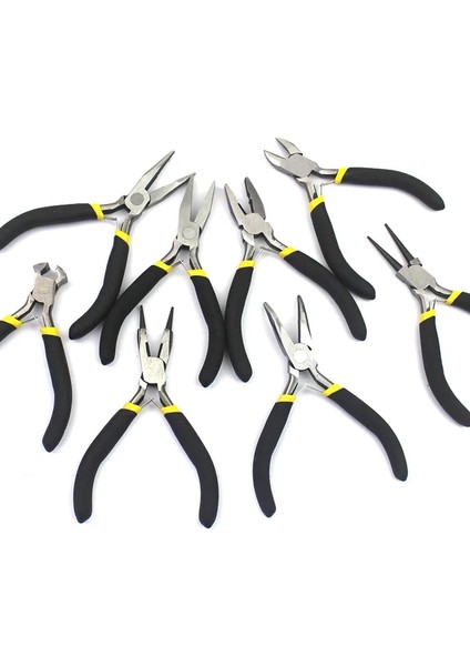 04 8 Stil Taşınabilir Dayanıklı Karbon Çelik Dövme Mücevherat Pense Hafif Yapma Boncuk Mini Pense Aracı Yuvarlak Düz Uzun Burun (Yurt Dışından) modelleri