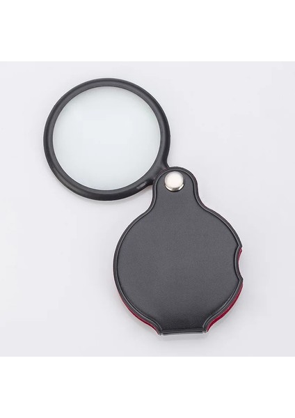 Çap 50 mm Taşınabilir El Büyüteç 8x Deri Büyüteç Büyüteç Cep Büyüteç Okuma Monocle Takı Büyüteç Hediye Gözlük Lupe (Yurt Dışından)