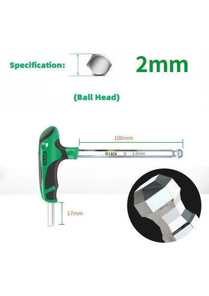 2mm T Tipi S2 Alaşımlı Çelik 2-10MM Emek Tasarrufu Sağlayan Altıgen Anahtar Tek Iç Altıgen Altıgen Tornavida Donanım Araçları (Yurt Dışından)
