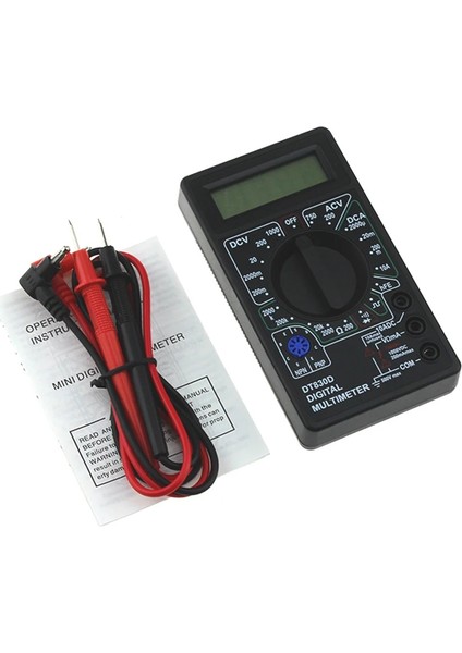 Sarı DT830D Metre DT830D Mini Dijital Multimetre Voltmetre Gerilim Amper Ohm Test Cihazı Dc Ac Ampermetre Güç Ölçer Testi Kurşun Probu Buzzer ile (Yurt Dışından)