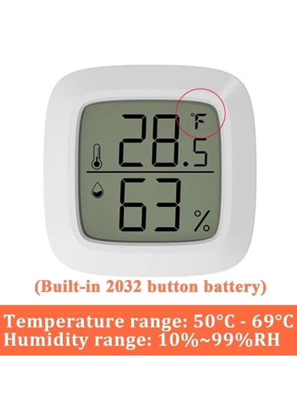 Beyaz 50C - 69C Mini Termometre LCD Dijital Sıcaklık Odası Higrometre Ölçer Sensör Nem Ölçer Iç Mekan Termometresi Sıcaklık 50°c - 69°c (Yurt Dışından)