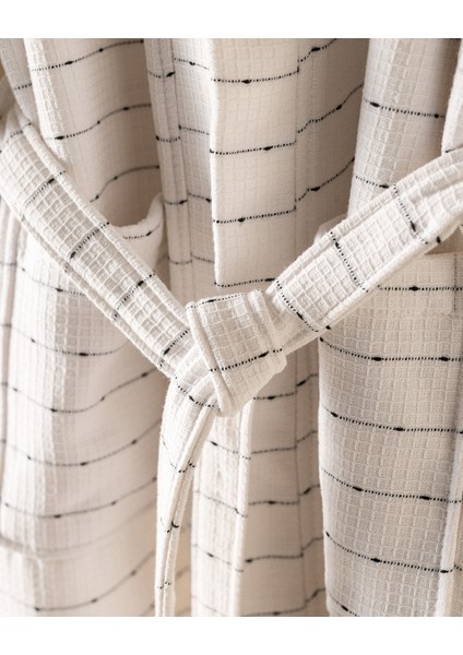Soderna Kimono Pamuklu Unisex Bornoz - Beyaz