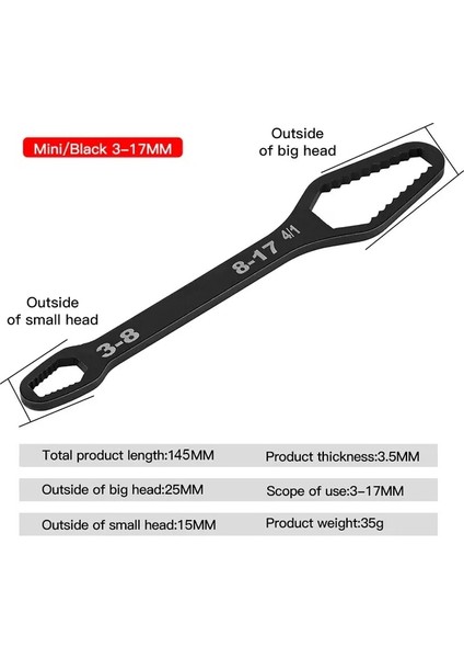 C 8-22MM Evrensel Torx Anahtarı Kendinden Sıkma Ayarlanabilir Gözlük Anahtarı Kurulu Çift Kafalı Torx Anahtarı El Aletleri Fabrika Için (Yurt Dışından)