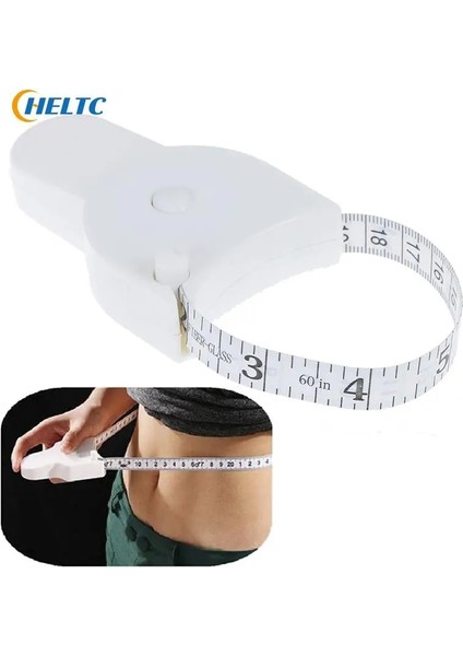 150 cm Kendiliğinden Sıkılan Şerit Metre cm Inç Vücut Bel Fit Tutmak Ölçüm Aletleri 150 Cm/60 Inç Otomatik Teleskopik Daire Cetvel (Yurt Dışından)