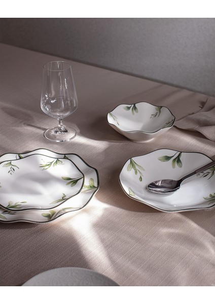 Locus 6 Kişilik 24 Parça Yemek Takımı - Beyaz/yeşil fiyatları
