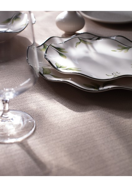 Locus 6 Kişilik 24 Parça Yemek Takımı - Beyaz/yeşil indirimleri