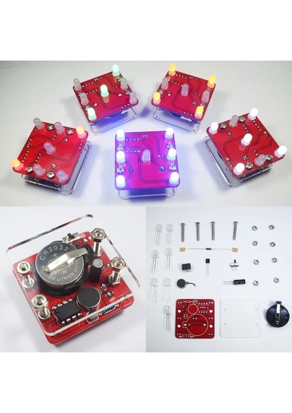 Kırmızı Ootdty Dıy Salıncak Sallayarak LED Zar Kiti Küçük Titreşim Motorlu Diy Elektronik Kitleri (Yurt Dışından) fırsatları