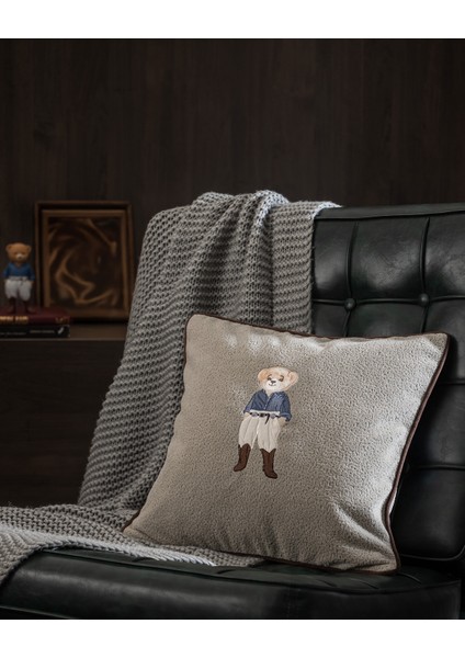 Melay Kırlent Kılıfı - Açık Gri - 43x43 cm
