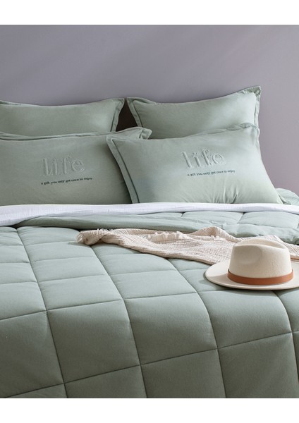 Bobigny King Size Supersoft Comforter Set - Mint Yeşili fiyatları