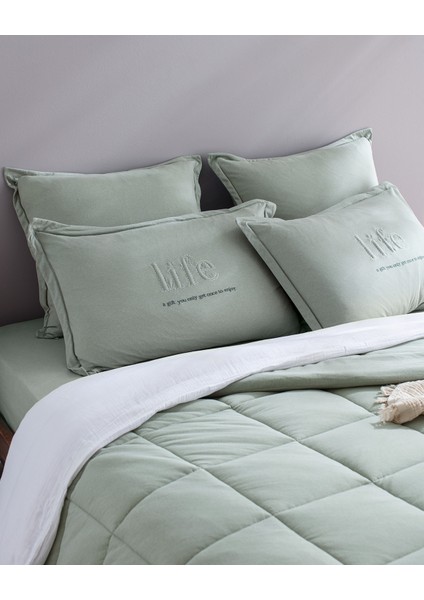 Bobigny King Size Supersoft Comforter Set - Mint Yeşili indirimleri