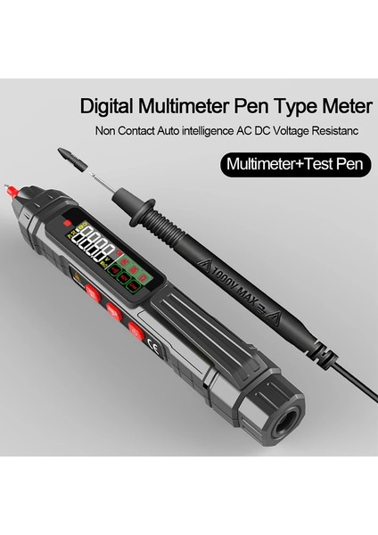 T-02A Test Kalemi Dijital Multimetre Kalem Tipi Metre Temassız Otomatik Zeka Ac Dc Gerilim Dedektörü Kalem Direnci Ncv Multimetro Test Cihazı (Yurt Dışından)