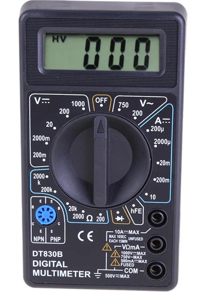 Siyah DT-830B DT-830B LCD Dijital Multimetre Ac/dc 750/1000 V Amp Volt Ohm Tem Test Cihazı El Metre Dijital Multimetre Problu 2 * Test Ucu (Yurt Dışından)