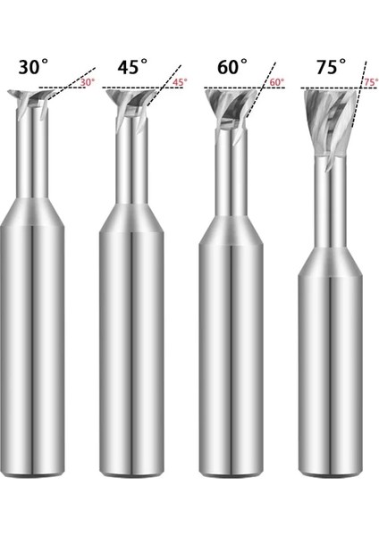 1.0XD0.5X2XL50, Açı 75 Al Tungsten Karbür Kırlangıç Freze Kesici Pah T Tipi End Mill Cnc Oluk Aracı Derece Bıçak Metal Çelik Pah Matkap Ucu (Yurt Dışından)