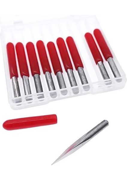 3.175X10X0.3 10 Adet 3.175MM Shank 3 Kenar Piramit Gravür Uçları 3 Yüz Bit 10-90 Derece Karbür End Mill Freze Kesicisi Cnc Router Bit (Yurt Dışından)