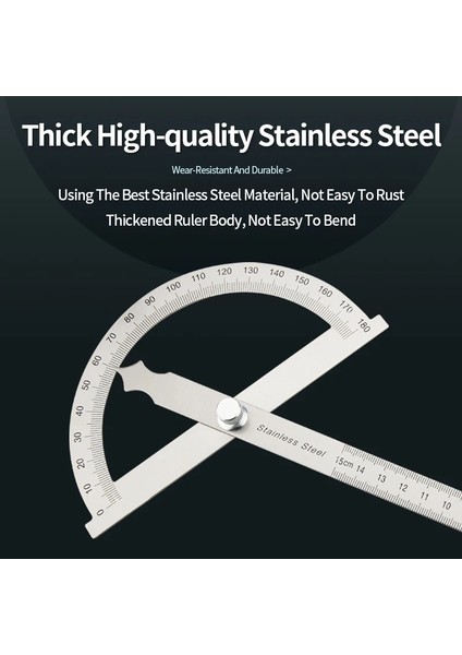 Kırmızı 180 Derece Iletki Paslanmaz Çelik Gonyometre Metal Açı Bulucu Marangoz Cetveli Ağaç Işleme Aleti Ölçme Aletleri 100/150MM (Yurt Dışından) fırsatları