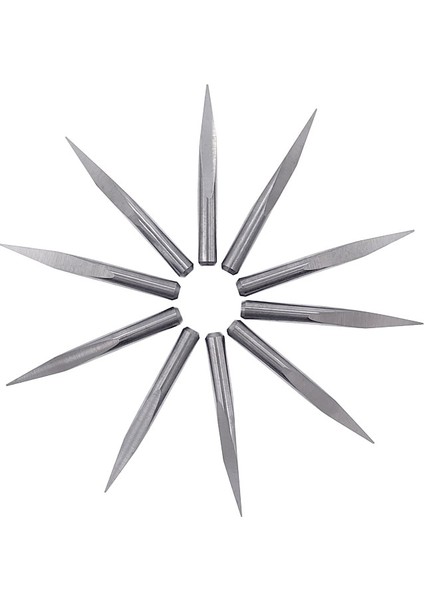 3.175X10X0.3 10 Adet 3.175MM Shank 3 Kenar Piramit Gravür Uçları 3 Yüz Bit 10-90 Derece Karbür End Mill Freze Kesicisi Cnc Router Bit (Yurt Dışından) modelleri