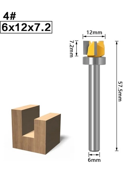 04 1 Adet 6mm Shank Freze Kesicisi Ahşap Oyma Şablon Trim Menteşe Zıvana Freze Ucu Düz Uçlu Freze Giyotin Temizleme Floş Aracı (Yurt Dışından)